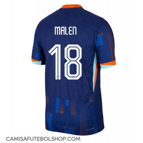 Camisa de time de futebol Holanda Donyell Malen #18 Replicas 2º Equipamento Europeu 2024 Manga Curta